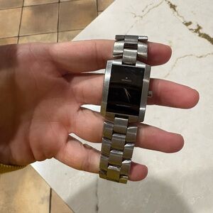 Movado Men's Eliro Rectangle Black Dial Stainless Steel Bracelet Watch